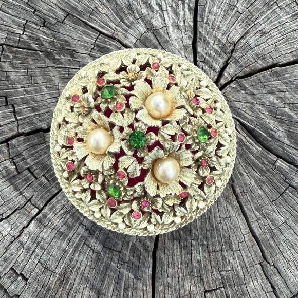 Vintage Florenza Miniature Trinket Box - Picture 2 of 4